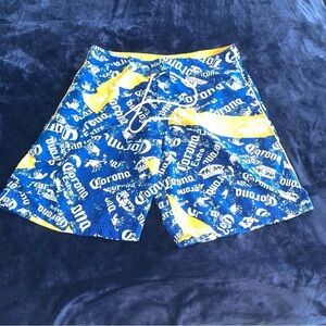 Corona Board‎ Shorts Mens 34 Blue Gold Cargo Pocket Beach Ocean Snoop Dog